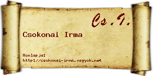 Csokonai Irma névjegykártya