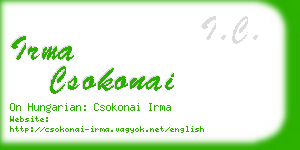 irma csokonai business card